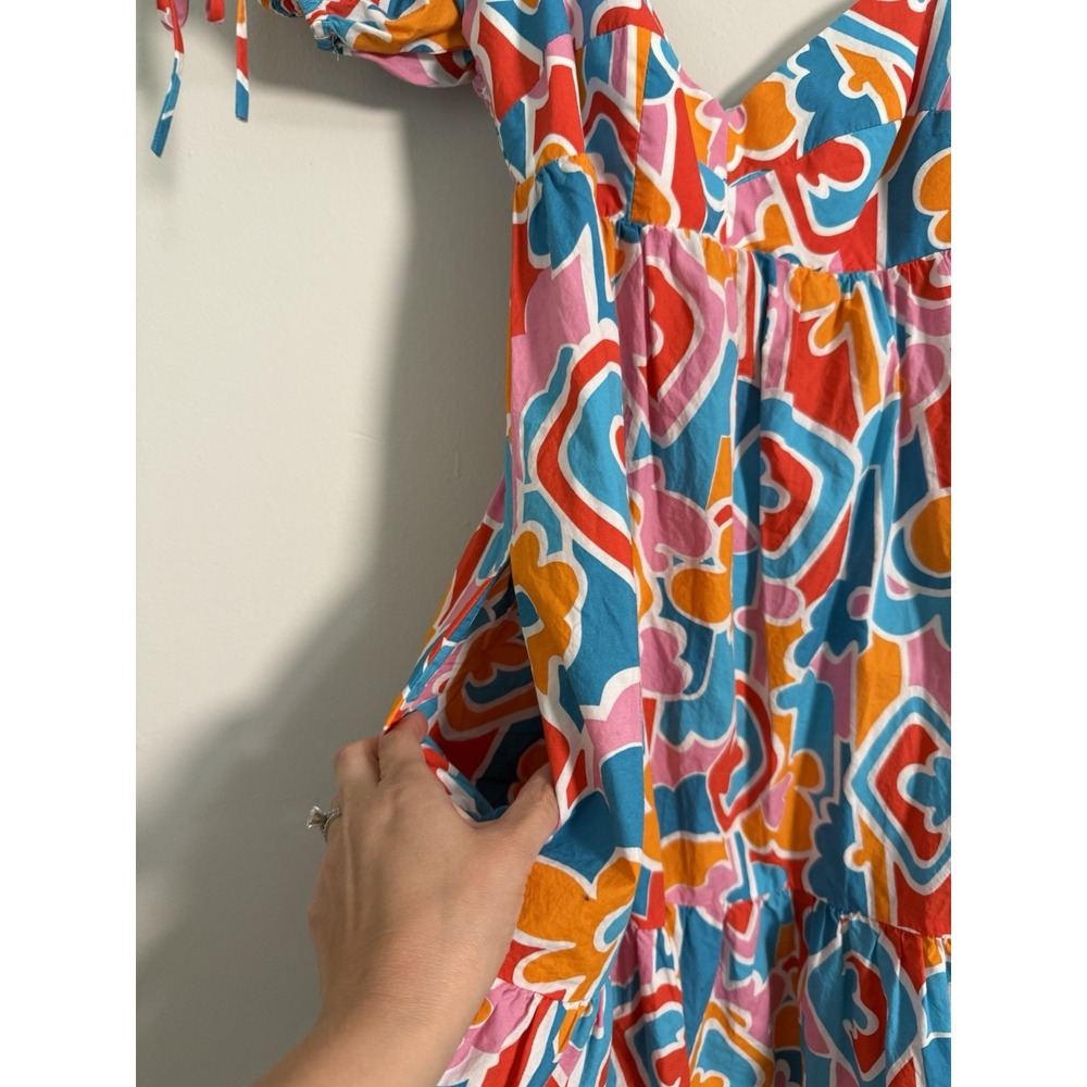Amanda Uprichard Sicily Mini Dress Floral Puff Sleeve Sorrento Sz S Colorful - Picture 2 of 6